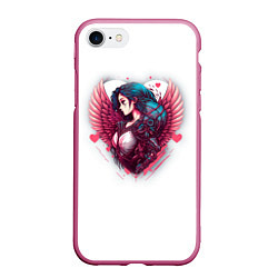 Чехол iPhone 7/8 матовый Аниме ангел, цвет: 3D-малиновый