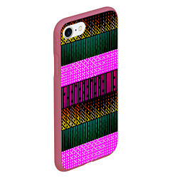 Чехол iPhone 7/8 матовый Patterned stripes, цвет: 3D-малиновый — фото 2