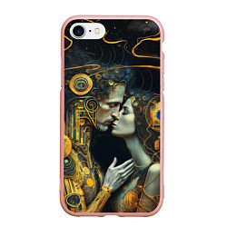 Чехол iPhone 7/8 матовый Gustav Klimt Cyberpunk, цвет: 3D-светло-розовый