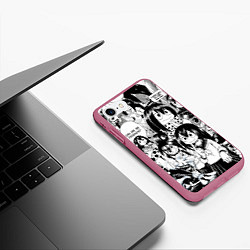 Чехол iPhone 7/8 матовый Цую Асуи - Моя геройская академия, цвет: 3D-малиновый — фото 2