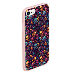 Чехол iPhone 7/8 матовый Россыпь мелких разноцветных черепков, цвет: 3D-светло-розовый — фото 2