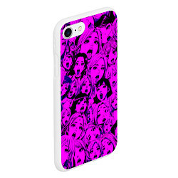 Чехол iPhone 7/8 матовый Ahegao: Фиолетовый, цвет: 3D-белый — фото 2