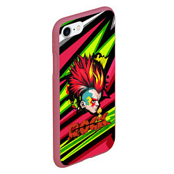 Чехол iPhone 7/8 матовый Панк с красными волосами, цвет: 3D-малиновый — фото 2