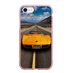 Чехол iPhone 7/8 матовый Ретро маслкар Chevrolet Corvette Stingray, цвет: 3D-светло-розовый