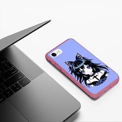 Чехол iPhone 7/8 матовый Мисс Меланхолия, цвет: 3D-малиновый — фото 2