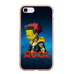 Чехол iPhone 7/8 матовый Rock music Simpsons, цвет: 3D-светло-розовый