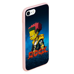 Чехол iPhone 7/8 матовый Rock music Simpsons, цвет: 3D-светло-розовый — фото 2