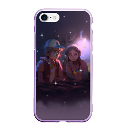 Чехол iPhone 7/8 матовый Диппер и Мейбл, цвет: 3D-сиреневый