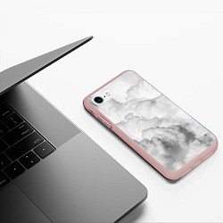 Чехол iPhone 7/8 матовый Пористые облака, цвет: 3D-светло-розовый — фото 2