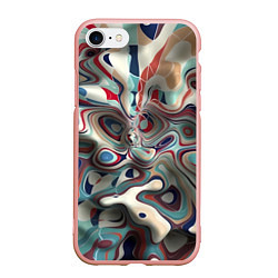 Чехол iPhone 7/8 матовый Сгусток красок, цвет: 3D-светло-розовый