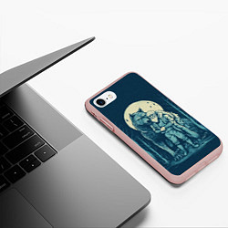 Чехол iPhone 7/8 матовый Старик с волком, цвет: 3D-светло-розовый — фото 2