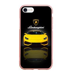 Чехол iPhone 7/8 матовый Итальянский суперкар Lamborghini Aventador, цвет: 3D-светло-розовый