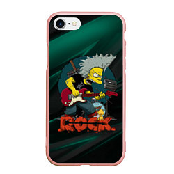 Чехол iPhone 7/8 матовый Rock music Simpsons, цвет: 3D-светло-розовый