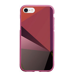 Чехол iPhone 7/8 матовый Разные треугольники и геометрия, цвет: 3D-малиновый