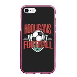 Чехол iPhone 7/8 матовый Football hooligans, цвет: 3D-малиновый