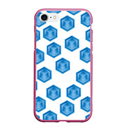 Чехол iPhone 7/8 матовый Многоугольник паттерн, цвет: 3D-малиновый