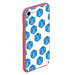 Чехол iPhone 7/8 матовый Многоугольник паттерн, цвет: 3D-малиновый — фото 2