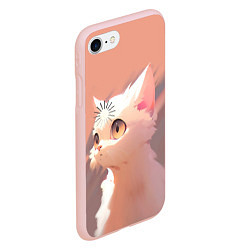 Чехол iPhone 7/8 матовый Аниме Кот с загрузкой, цвет: 3D-светло-розовый — фото 2