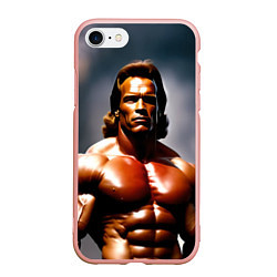 Чехол iPhone 7/8 матовый Арнольд Шварценеггер железный арни, цвет: 3D-светло-розовый