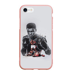 Чехол iPhone 7/8 матовый The greatest - Muhammad Ali, цвет: 3D-светло-розовый