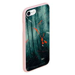 Чехол iPhone 7/8 матовый Тени и краски во тьме, цвет: 3D-светло-розовый — фото 2
