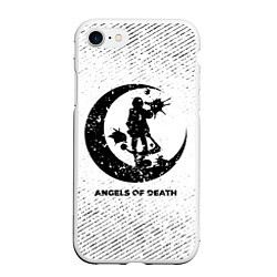 Чехол iPhone 7/8 матовый Angels of Death с потертостями на светлом фоне, цвет: 3D-белый