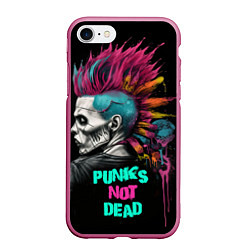 Чехол iPhone 7/8 матовый Punks not dear, цвет: 3D-малиновый