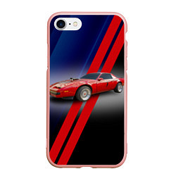 Чехол iPhone 7/8 матовый Американский маслкар Pontiac Firebird 3 поколение, цвет: 3D-светло-розовый
