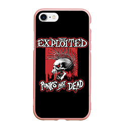 Чехол iPhone 7/8 матовый Exploited - punks not dead, цвет: 3D-светло-розовый