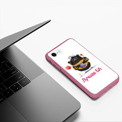 Чехол iPhone 7/8 матовый Пёлка БА, цвет: 3D-малиновый — фото 2