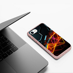 Чехол iPhone 7/8 матовый Разломленные плитки, цвет: 3D-светло-розовый — фото 2