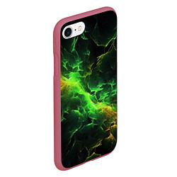 Чехол iPhone 7/8 матовый Зеленая молния, цвет: 3D-малиновый — фото 2
