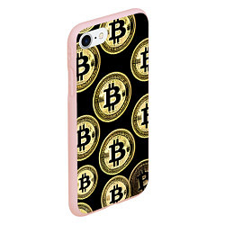 Чехол iPhone 7/8 матовый Монеты биткоина, цвет: 3D-светло-розовый — фото 2