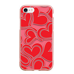 Чехол iPhone 7/8 матовый Love hearts