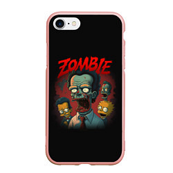 Чехол iPhone 7/8 матовый Зомби в стиле Симпсонов, цвет: 3D-светло-розовый