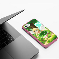 Чехол iPhone 7/8 матовый Лесная феечка, цвет: 3D-малиновый — фото 2
