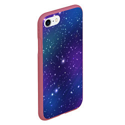 Чехол iPhone 7/8 матовый Фиолетовая розовая звездная туманность в космосе, цвет: 3D-малиновый — фото 2