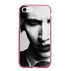 Чехол iPhone 7/8 матовый Marilyn Manson looks at you, цвет: 3D-малиновый