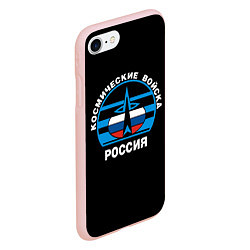 Чехол iPhone 7/8 матовый Космические войска России, цвет: 3D-светло-розовый — фото 2
