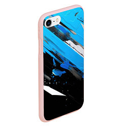 Чехол iPhone 7/8 матовый Black blue white, цвет: 3D-светло-розовый — фото 2