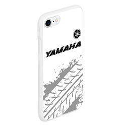 Чехол iPhone 7/8 матовый Yamaha speed на светлом фоне со следами шин: симво, цвет: 3D-белый — фото 2