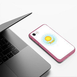 Чехол iPhone 7/8 матовый Солнце и цветы, цвет: 3D-малиновый — фото 2