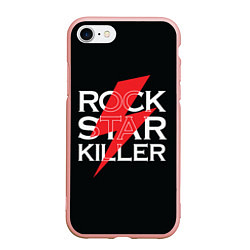 Чехол iPhone 7/8 матовый Rock Star Killer, цвет: 3D-светло-розовый