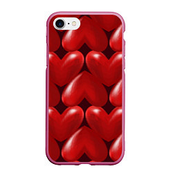 Чехол iPhone 7/8 матовый Red hearts