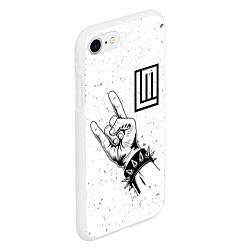 Чехол iPhone 7/8 матовый Lindemann и рок символ, цвет: 3D-белый — фото 2