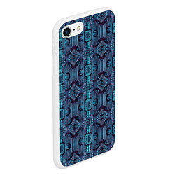 Чехол iPhone 7/8 матовый Сине-фиолетовый киберпанк, цвет: 3D-белый — фото 2