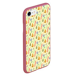Чехол iPhone 7/8 матовый Flower paradise, цвет: 3D-малиновый — фото 2