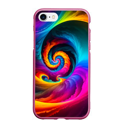 Чехол iPhone 7/8 матовый Радужная воронка, цвет: 3D-малиновый