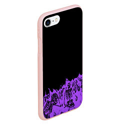 Чехол iPhone 7/8 матовый Скелеты в неоновом огне, цвет: 3D-светло-розовый — фото 2