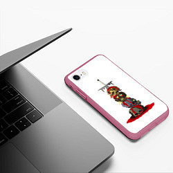 Чехол iPhone 7/8 матовый Гроза орков, цвет: 3D-малиновый — фото 2